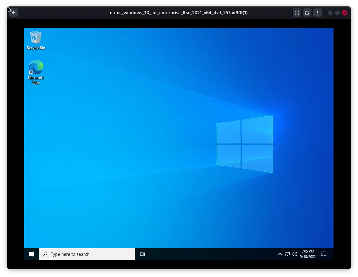 a screenshot of the Windows 10 LTSC desktop